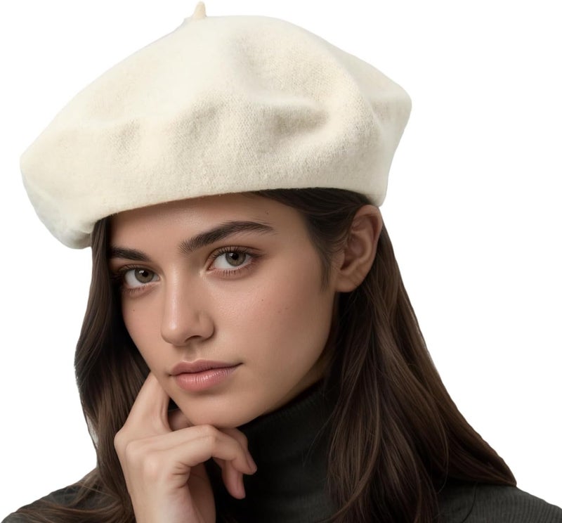 AURORAAEGIS French Beret Hats for Women - Classic Wool Beret Hats Soft Knit Winter Cloche for Daily Outfits - Image 1